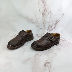 Vtg Dr Martens Shoe Womens 9.5 Leather Monk Strap Buckle Made England Oxford Y2K